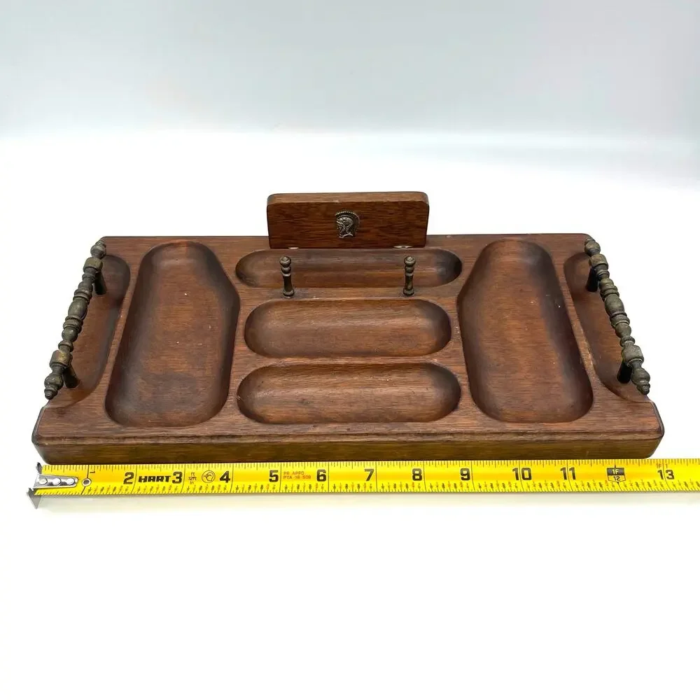Vintage Mid Century Swank Wooden Valet / Organizer Catchall Tray Made in Japan